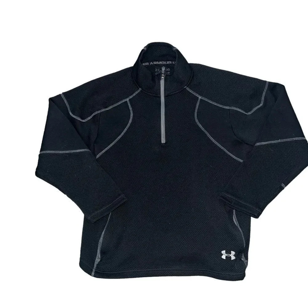 Under Armour Men's Contrast Logo Quarter Zipper‎ Long Sleeve Jacket Size Medium